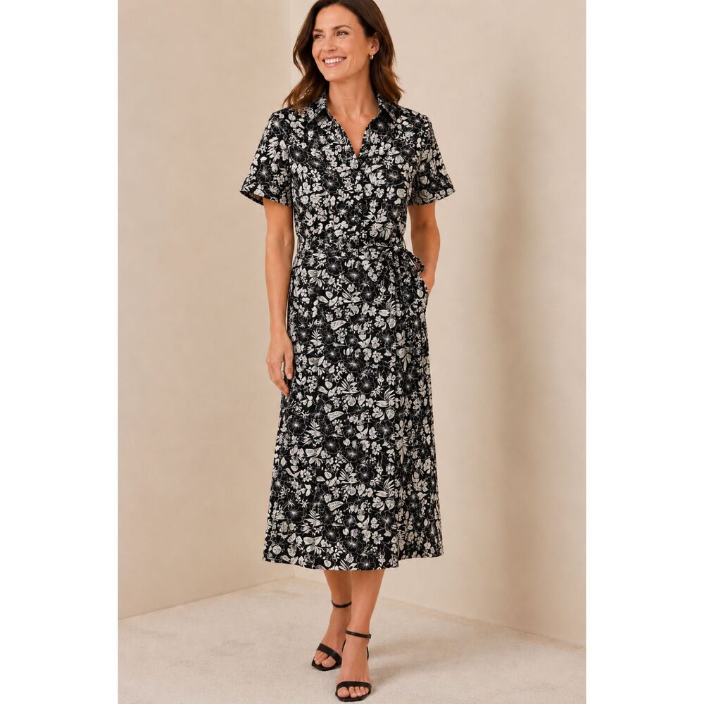 Vintage Talbots Tropical Floral Skirt Set Faux Wrap Midi Career Resort Cruise 14